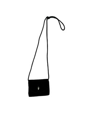 Estee Lauder Black Velvet Mini Clutch Purse Button Snap Crossbody Vintage Y2K